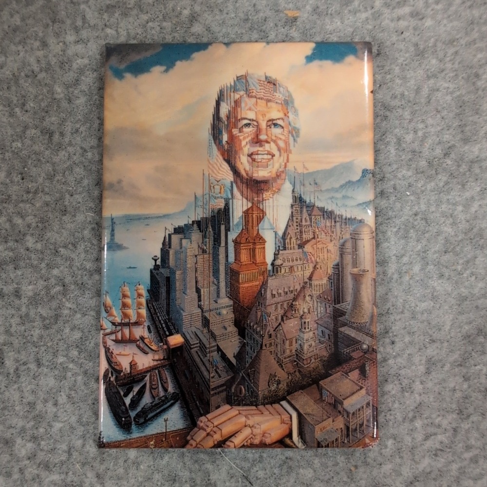 Jimmy Carter Octavio Ocampo Portrait Art Magnet Museum Library Surrealist City - Picture 1 of 3